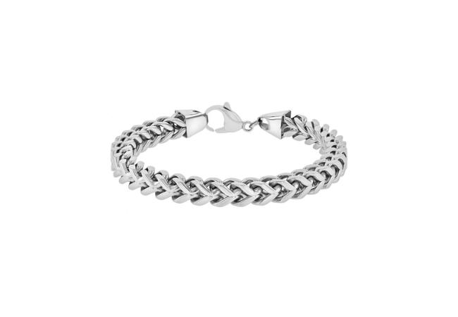 Peoples Jewellers Men's 8.0mm Franco Chain Bracelet in Stainless Steel - 9.25", $49